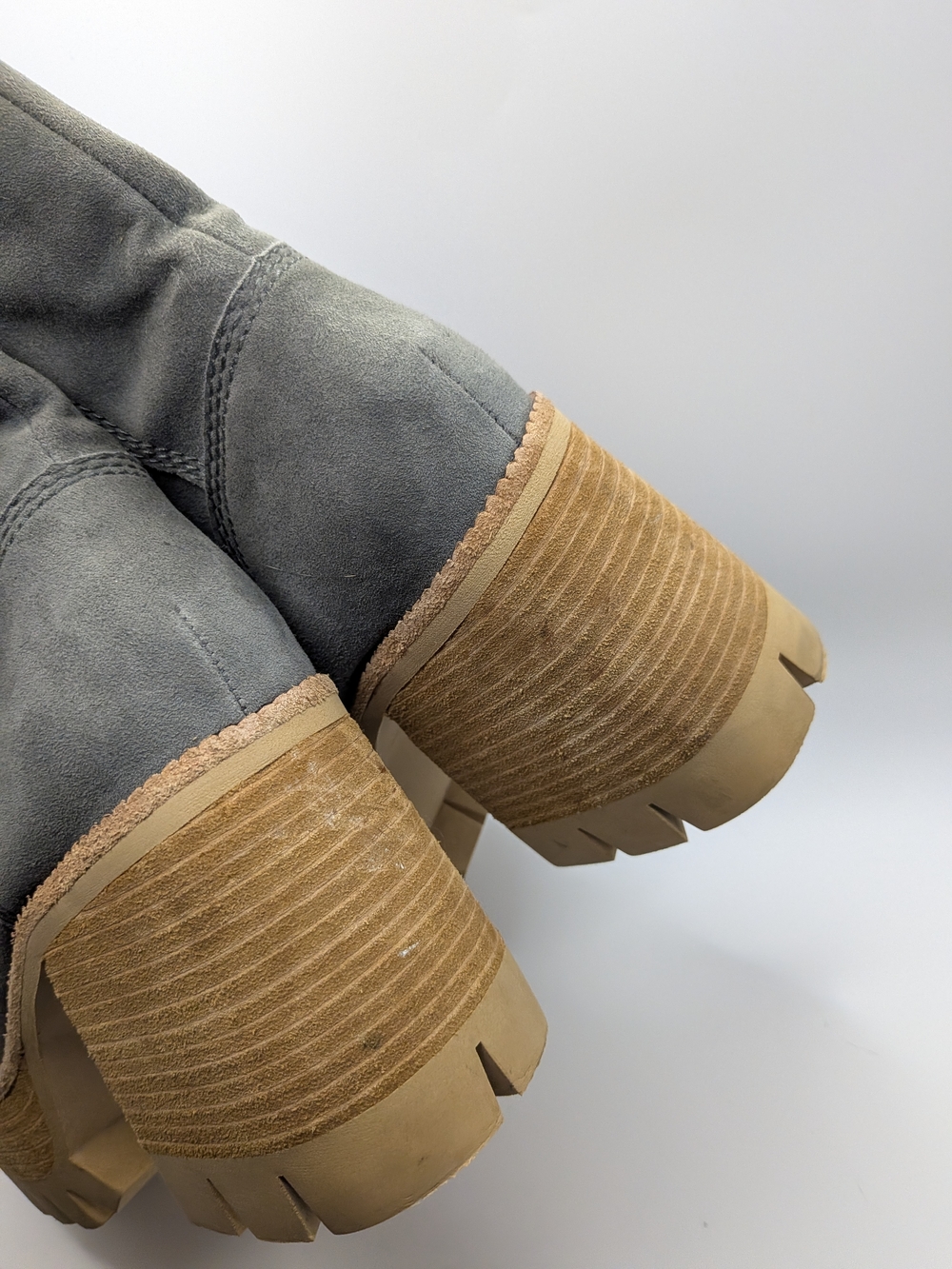 Free People Preston Boot Suede Platform 7 Jeffrey Campbell Blue Gray Chunky - Picture 12 of 16
